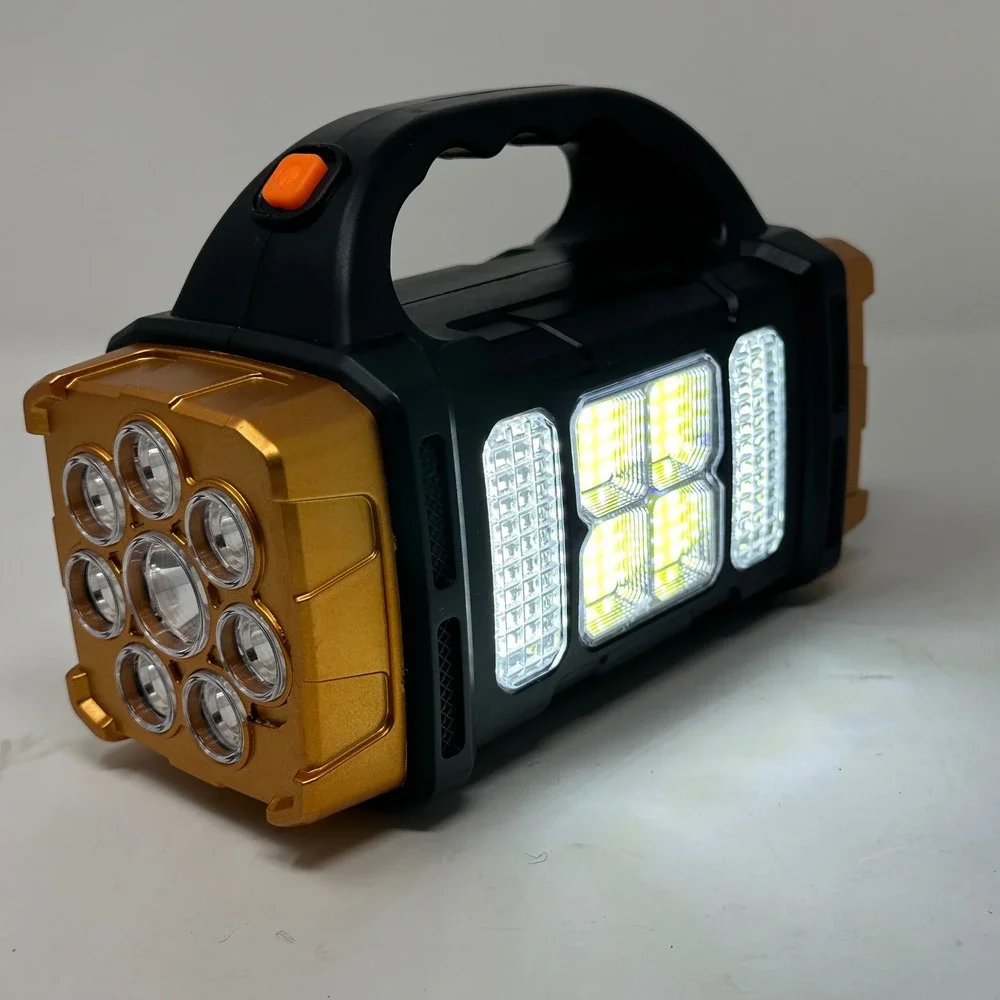 Portable Solar LED Flashlight Lantern USB Rechargeable Emergency Work Light 2pk